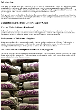 How Pitco Foods is Redefining the Role of Bulk Grocery Suppliers