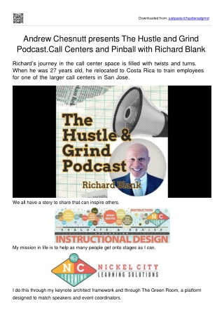 The Hustle and Grind podcast guest Richard Blank Costa Ricas Call Center.