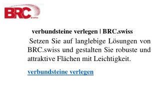 verbundsteine verlegen  BRC.swiss