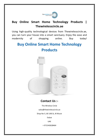 Buy Online Smart Home Technology Products  Thewirelesscircle.ae