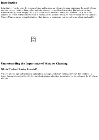 Why Lakeland Window Cleaning Should Be Your Go-To Service?