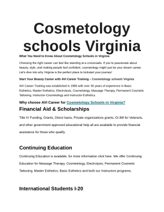 Cosmetology Schools VA