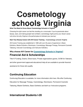 Cosmetology Schools VA