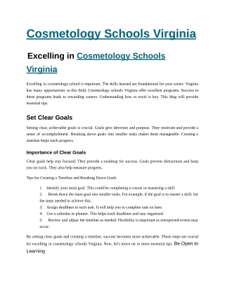 Cosmetology Schools Virginia