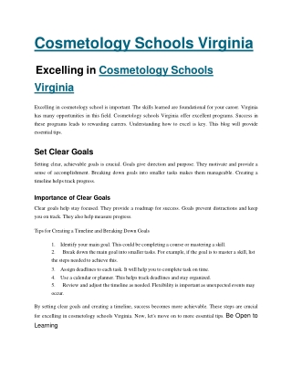 Cosmetology Schools Virginia