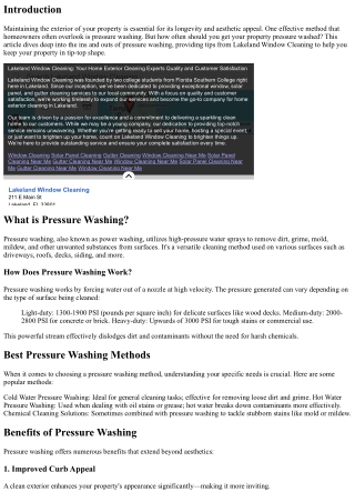 How Often Should You Get Your Property Pressure Washed? Tips from Lakeland Windo