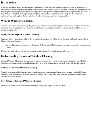 How Lakeland Window Cleaning Maintains Their High-Quality Standards