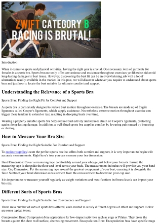 Sports Bras: Discovering the Right Suitable For Comfort and Assistance