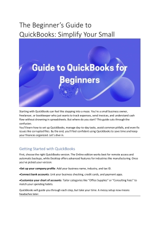 The Beginner’s Guide to QuickBooks: Simplify Your Small Business Finances