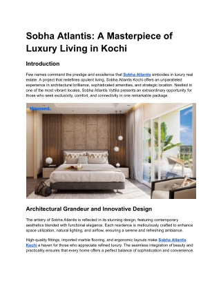 Sobha Atlantis: Waterfront Elegance with Luxury Touch