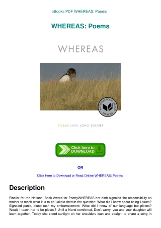 eBooks PDF WHEREAS Poems
