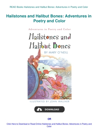 READ Books Hailstones and Halibut Bones Adventures in Poetry and Color