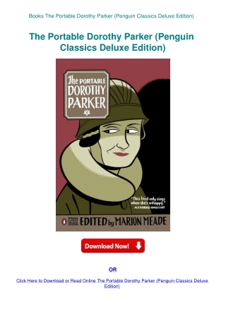 Books  The Portable Dorothy Parker (Penguin Classics Deluxe Edition)