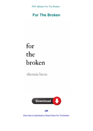 PDF eBooks For The Broken