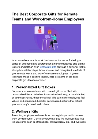 The Best Corporate Gifts for Remote Teams and Work-from-Home Employees