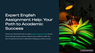 Expert English Assignment Help: Get High-Quality Solutions for Academic Success