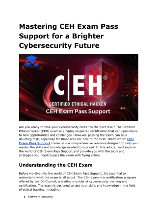 Mastering CEH Exam Pass Support for a Brighter Cybersecurity Future