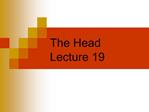 The Head Lecture 19