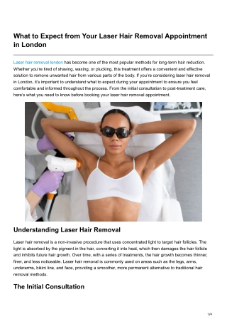 What to Expect from Your Laser Hair Removal Appointment in London