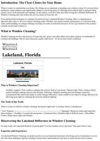 Discovering the Lakeland Difference in Window Cleaning