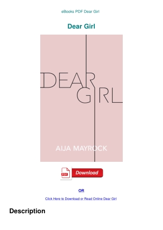eBooks PDF Dear Girl