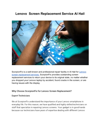 Lenovo  Screen Replacement Service Al Hail
