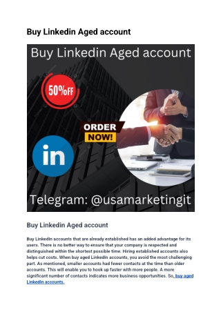 Buy Linkedin Aged account