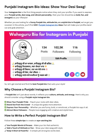 Instagram Bio Ideas
