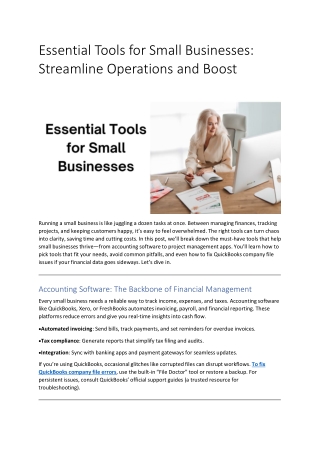 Essential Tools for Small Businesses: Streamline Operations and Boost Growth