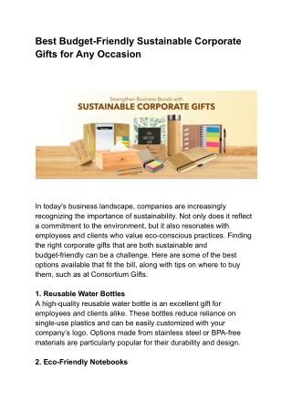 Best Budget-Friendly Sustainable Corporate Gifts for Any Occasion