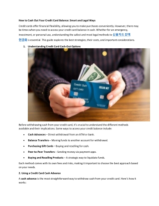 Cash Out Your Credit Card Balance: Pros, Cons, and Best Practices