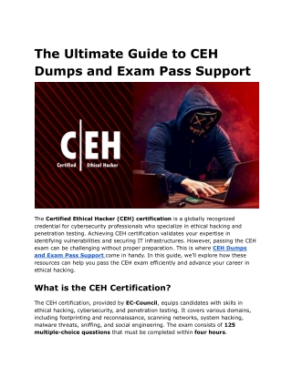 The Ultimate Guide to CEH Dumps and Exam Pass Support