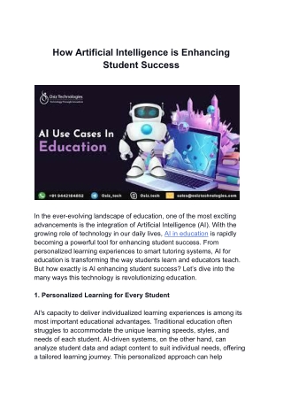 How Artificial Intelligence is Enhancing Student Success