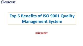 Top 5 Benefits of ISO 9001 Quality Management System