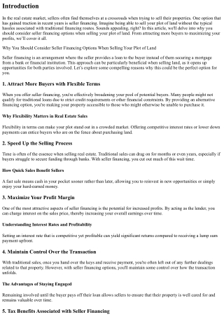 “Why You Should Consider Seller Financing Options When Selling Your Plot of land