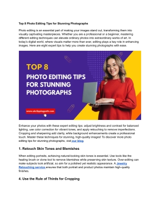 Master Photo Editing with These 8 Expert Tips