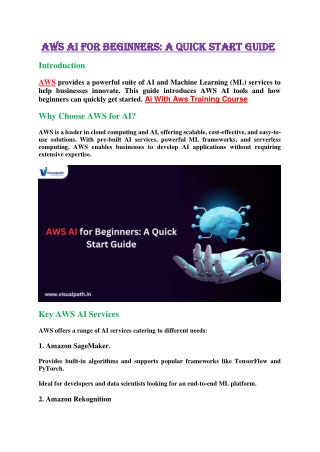 Aws Ai Certification - Ai With Aws Training Course in Chennai