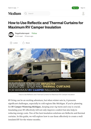 Maximize RV Camper Wintering Michigan with Proper Insulation