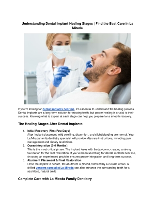 Looking for Dental Implants or Veneers in La Mirada?