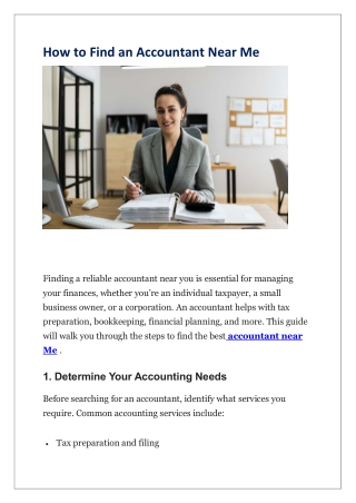 How to Find an Accountant Near Me