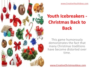 Youth Icebreakers - Christmas Back to Back