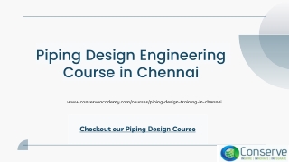 Piping Modeling and Drafting Course in Chennai | Hands-on Training