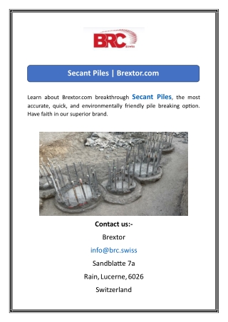 Secant Piles  Brextor