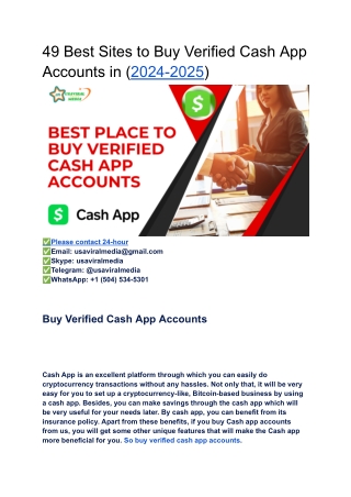 49 Best Sites to Buy Verified Cash App Accounts in (2024-2025)