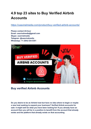 4.9 top 23 sites to Buy Verified Airbnb Accounts