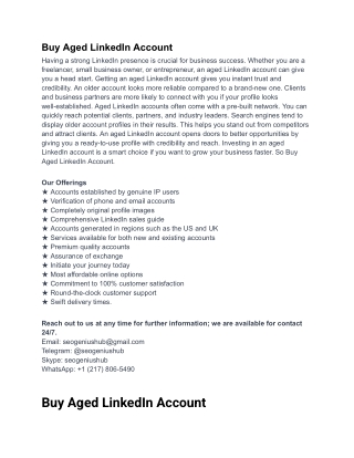 Why do people buy aged old LinkedIn accounts?
