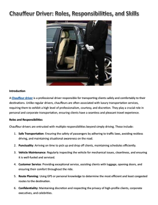 Chauffeur Driver