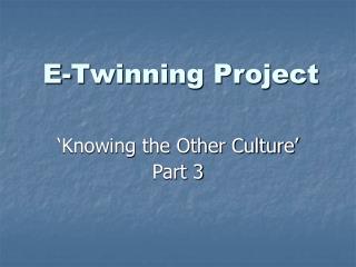 E-Twinning Project