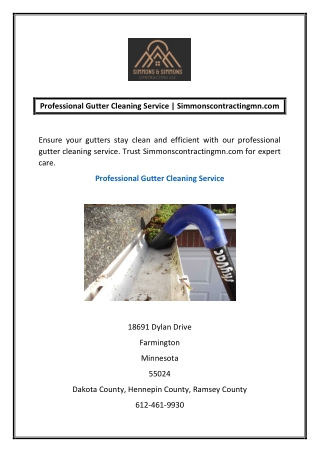 Professional Gutter Cleaning Service | Simmonscontractingmn.com