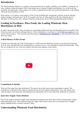 Leading in Excellence: Pitco Foods, the Leading Wholesale Meat Distributors of 2